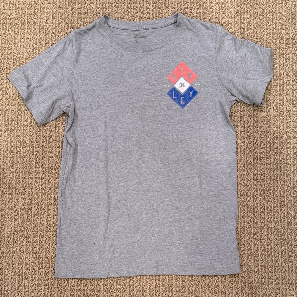 Hurley Kids Gray Tee with Red and Blue Accents